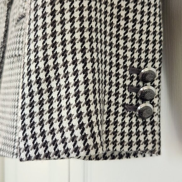 The Limited Wool Blend Blazer Black and White Houndstooth Jacket size Medium - Picture 8 of 12